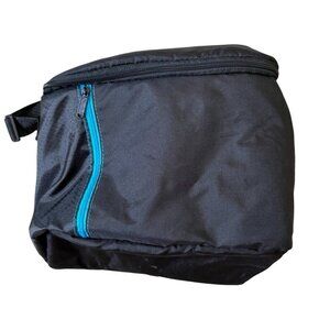 Similac Insulated Black Cooler Lunch Bag Adjustable Strap Blue Lining